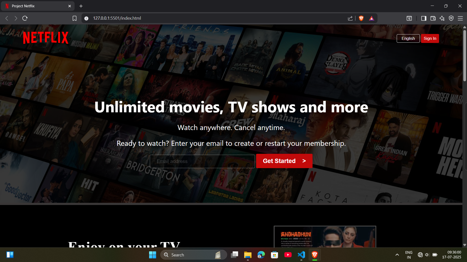 Netflix Clone Project Thumbnail